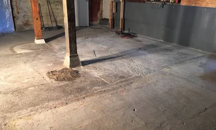 unfinished basement floor in toronto