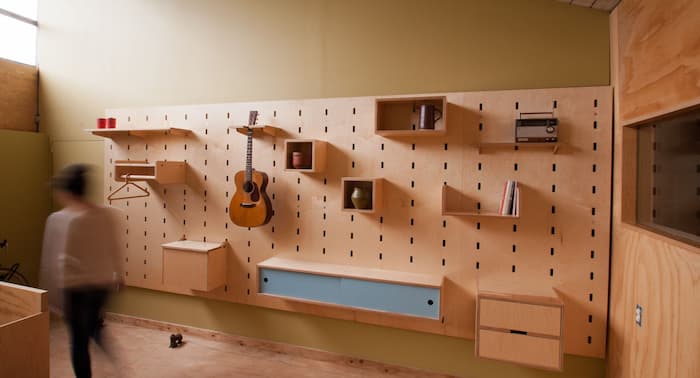 BASEMENT PEG BOARD WALL 