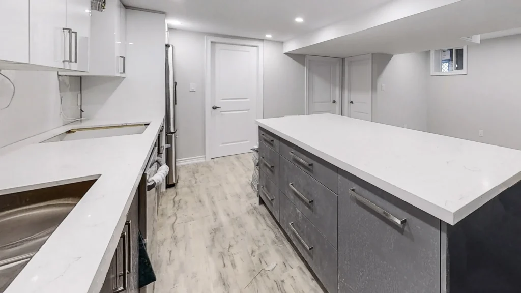 kitchen space in basement renovations in toronto