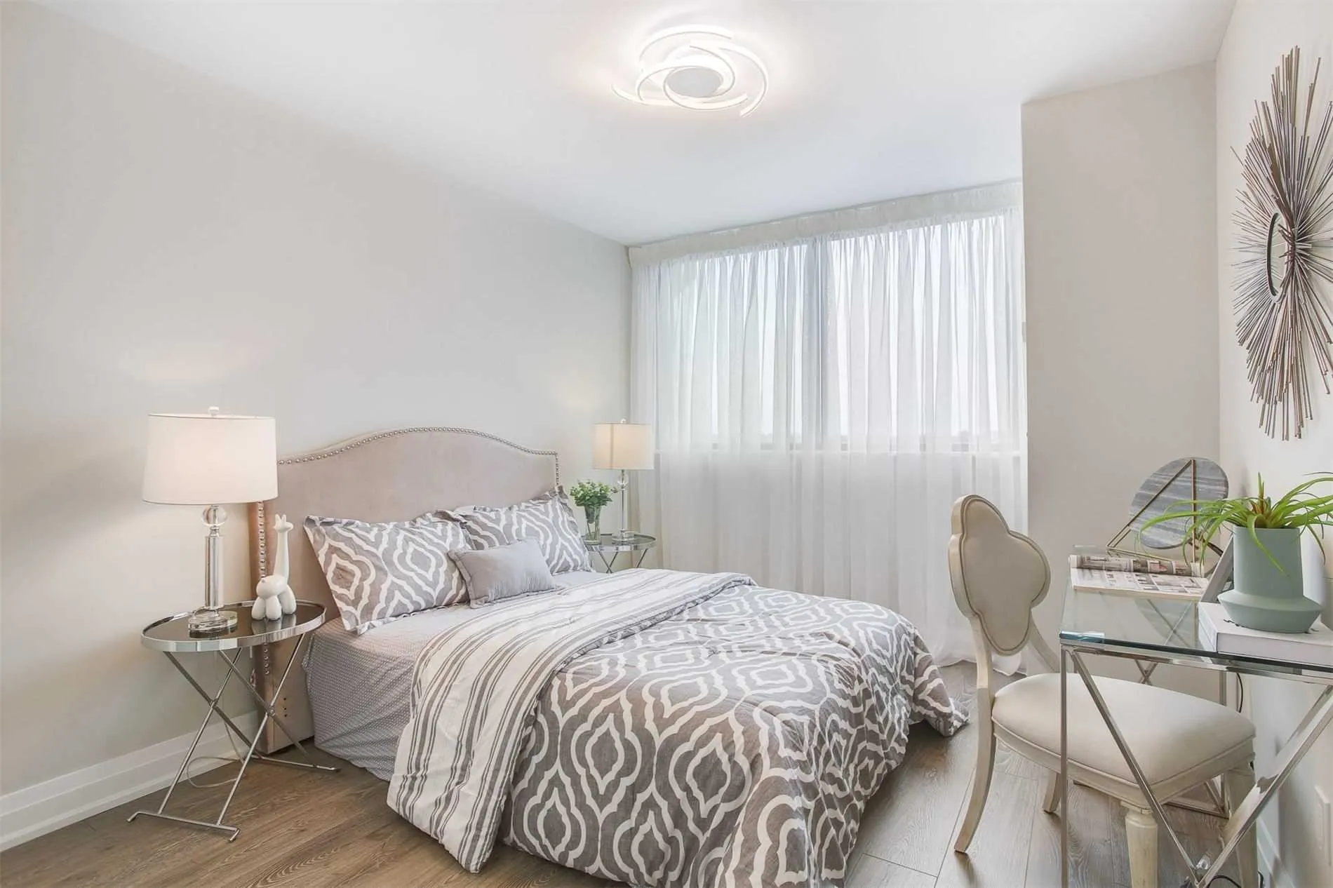 bedroom in condo renovation in Toronto